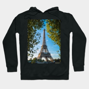 The Eiffel Tower Framed by Trees on the River Seine Hoodie